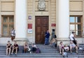 Crowds of tourists on the streets of Lublin Royalty Free Stock Photo