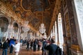 Crowds of tourists visit the Palace of Versailles Royalty Free Stock Photo