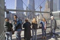 Crowds view Cross at World Trade Towers Memorial Site for September 11, 2001, New York City, NY