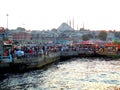 Crowds on the waterfront in Istanbul