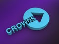 crowds word on purple Royalty Free Stock Photo