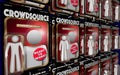 Crowdsource Action Figures Workers Virtual Workforce 3d Illustration