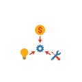 Crowdsourcing icon. Simple flat element from content collection. Creative crowdsourcing icon for templates, software and apps