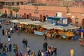 Marrakesh Jemaa el Fnaa square and food stalls, Morocco