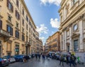 Crowdy street Via dei Giubbonari in Rome, Italy Royalty Free Stock Photo