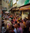 Crowdy streets of India with lots of people