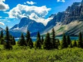 Crowfoot glacier from bow Lake Banff National Park Royalty Free Stock Photo