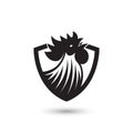 Crowing rooster symbol - vector illustration