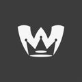 initial logo M or W or letter M or W logo crown or king Royalty Free Stock Photo