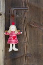 Crown angel hanging on door handle for christmas decoration with Royalty Free Stock Photo