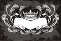 Crown with banner illustration Royalty Free Stock Photo