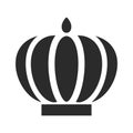 Crown black icon, kingdom and monarch emblem