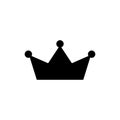 Crown black icon. Vector rich and power outline symbol isolated