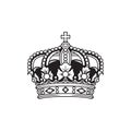 Crown black and white on white background Royalty Free Stock Photo