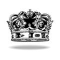 Crown Black And White King Queen Vector Crown Black And White Royalty Free Stock Photo