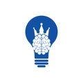 Crown brain and bulb shape logo icon design.
