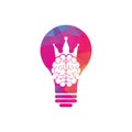 Crown brain and bulb shape logo icon design.