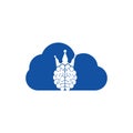 Crown brain cloud shape logo icon design.