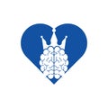 Crown brain heart shape logo icon design.