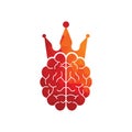 Crown brain logo icon design. Smart king vector logo