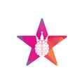 Crown brain and star shape logo icon design.