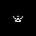 Crown and cannabis logo icon isolated on dark background