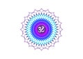 Crown Chakra Sahasrara. 7th chakra is located at the top of the head. It represent states of higher consciousness and divine icon Royalty Free Stock Photo