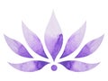 Crown chakra symbol concept, flower floral, watercolor painting