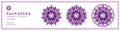 3 Crown chakra symbols on transparent background