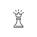 Crown chess line icon