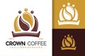 Crown Coffee logo vector icon illustration