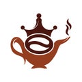 Crown Coffee pot design vector.