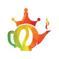 Crown Coffee pot design vector.