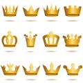 Crown collection,crown set Royalty Free Stock Photo