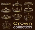 Crown collection set Royalty Free Stock Photo