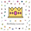 crown colored icon. birthday icons universal set for web and mobile