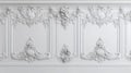 Crown cornice ceiling trim. Wall moulding in an isolated frame. Modern decorative plaster stucco strip. 3D plinth Royalty Free Stock Photo