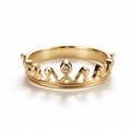 Crown Diamond Gold Ring - Crisp Outlines, Hallyu Inspired, Childlike Charm