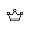 Crown with diamonds icon vector. Isolated contour symbol illustration