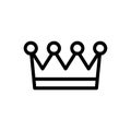 Crown with diamonds icon vector. Isolated contour symbol illustration