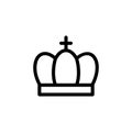 Crown with diamonds icon vector. Isolated contour symbol illustration