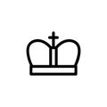 Crown with diamonds icon vector. Isolated contour symbol illustration