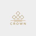 crown elegant line logo template vector illustration icon element