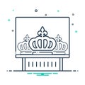Black mix icon for Crown exhibit, diadem and frontlet Royalty Free Stock Photo
