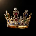 Crown featuring an intricate gold framework set with numerous Royalty Free Stock Photo
