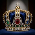 Crown featuring a rich gold framework adorned with an array of Royalty Free Stock Photo