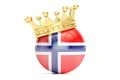 Crown with flag of Kingdom of Norway, 3D rendering