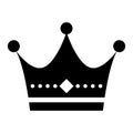 Crown flat vector icon isolated on white background. King sign illustration object Royalty Free Stock Photo