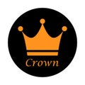 Crown flat vector icon isolated on white background. King sign illustration object Royalty Free Stock Photo