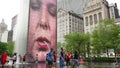 Crown Fountain in Millennium Park in Chicago Loop